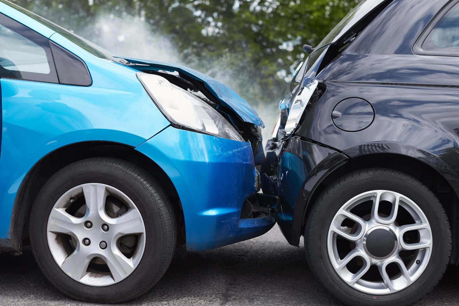 Close Up Of Two Cars Damaged In Road Traffic Accid PL5SYTV 1